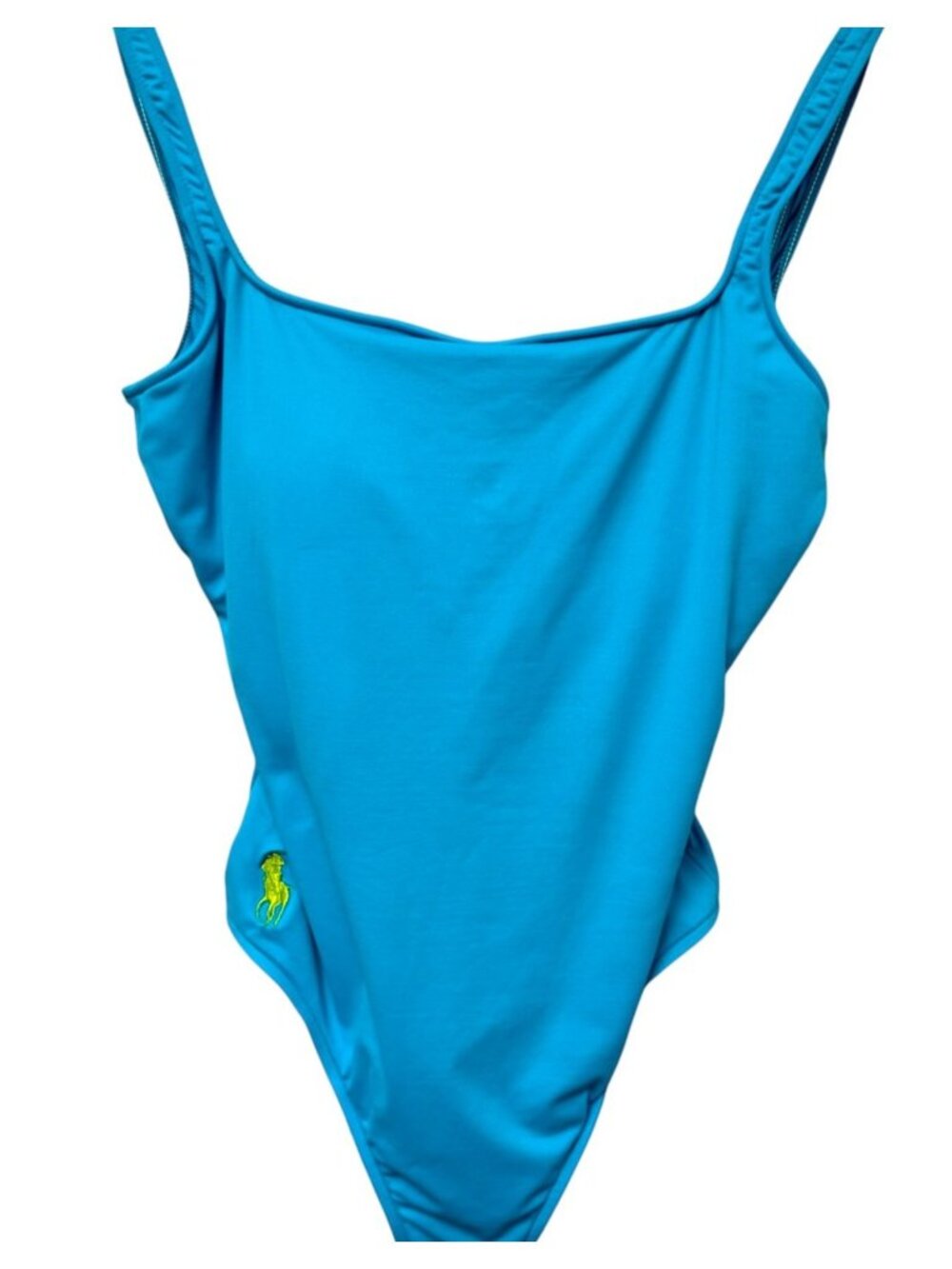 POLO Ralph Lauren Swimsuit Womens Large Turquoise Blue One Piece Pony Logo